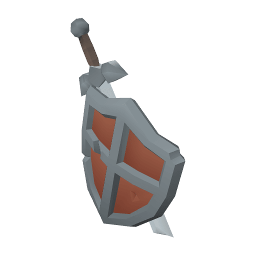 Sword Shield Broken free CC0 3D model