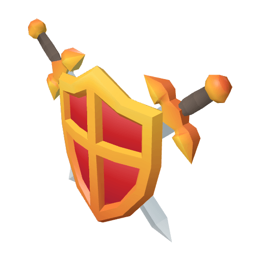 Sword Shield Gold free CC0 3D model