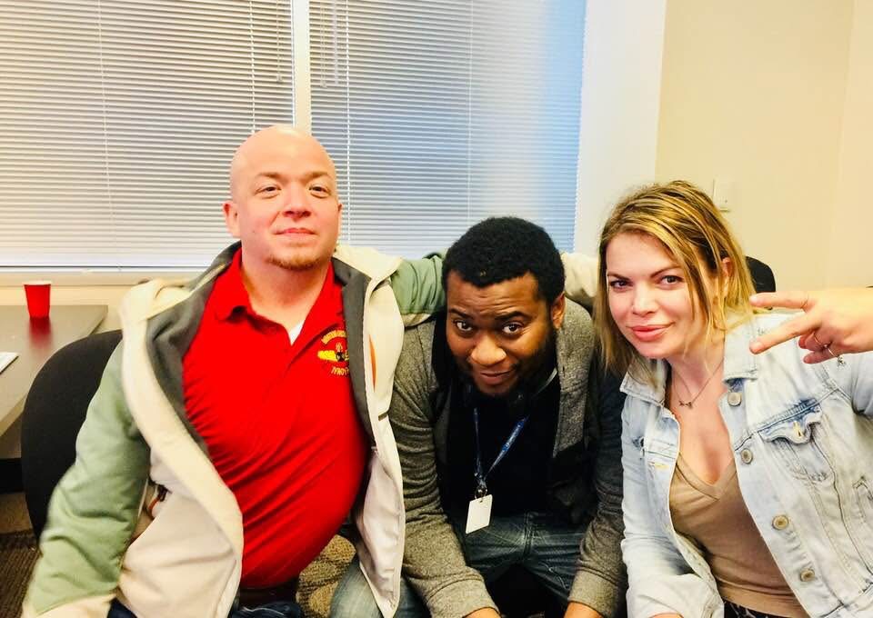 Mariana Muntean with classmates during a 48 hours game jam in Houston 2018