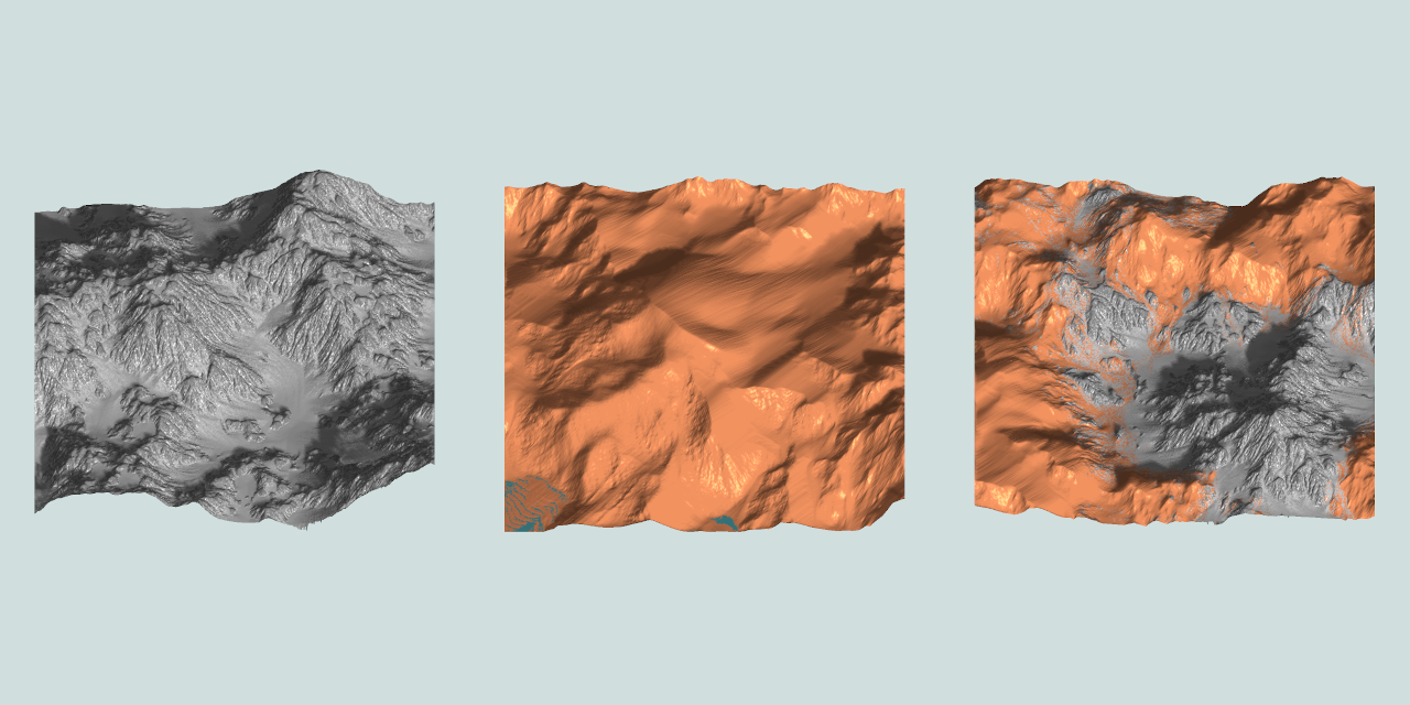 SoilMachine: open-source modular geomorphology simulator showing terrain with coupled hydraulic, thermal, and wind erosion