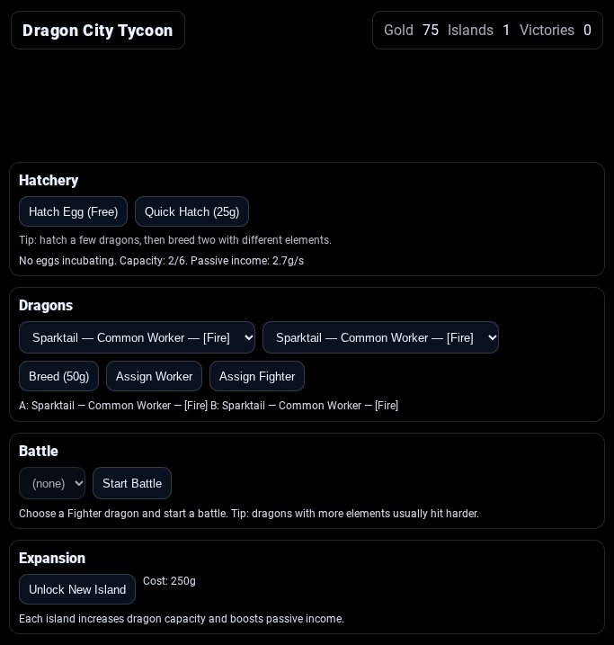 Dragon Tycoon screenshot