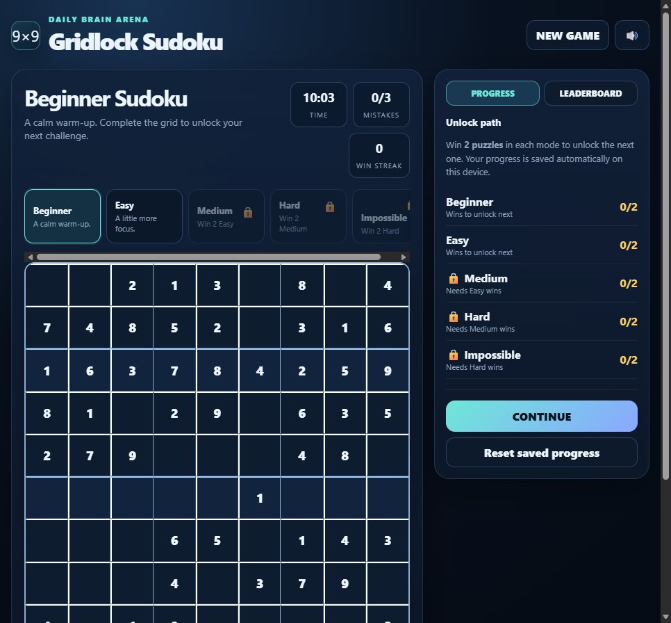 Gridlock Sudoku screenshot