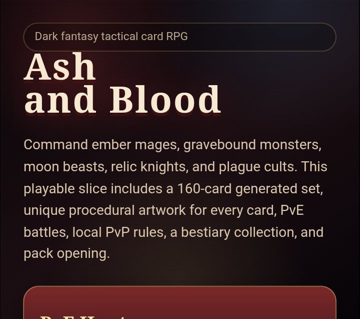 Ash and Blood