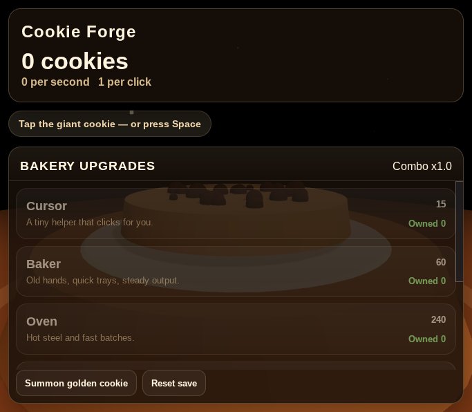 Cookie Forge screenshot