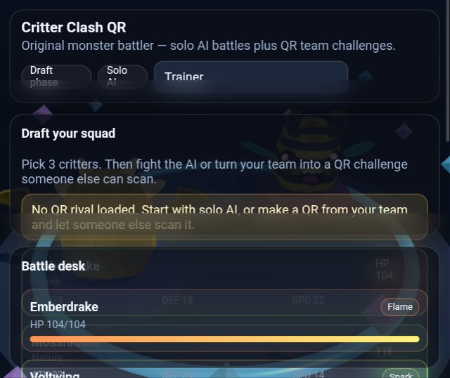 Critter Clash QR screenshot