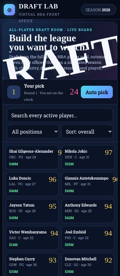 Draft Lab screenshot