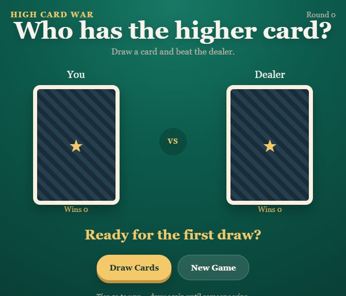 High Card War screenshot