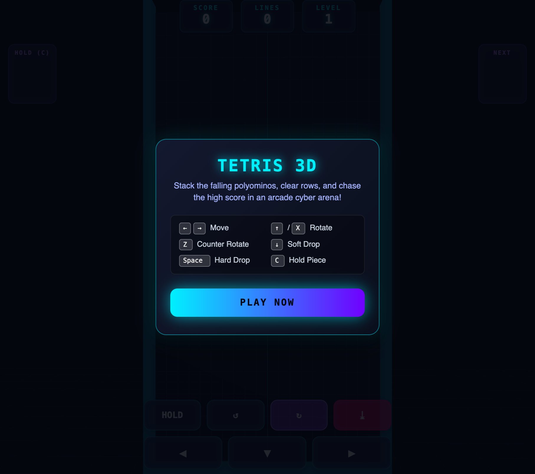 Cyber Tetris 3D screenshot