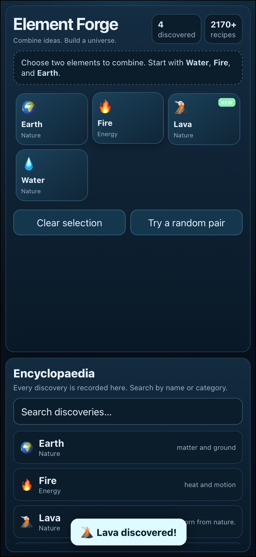 Element Forge screenshot