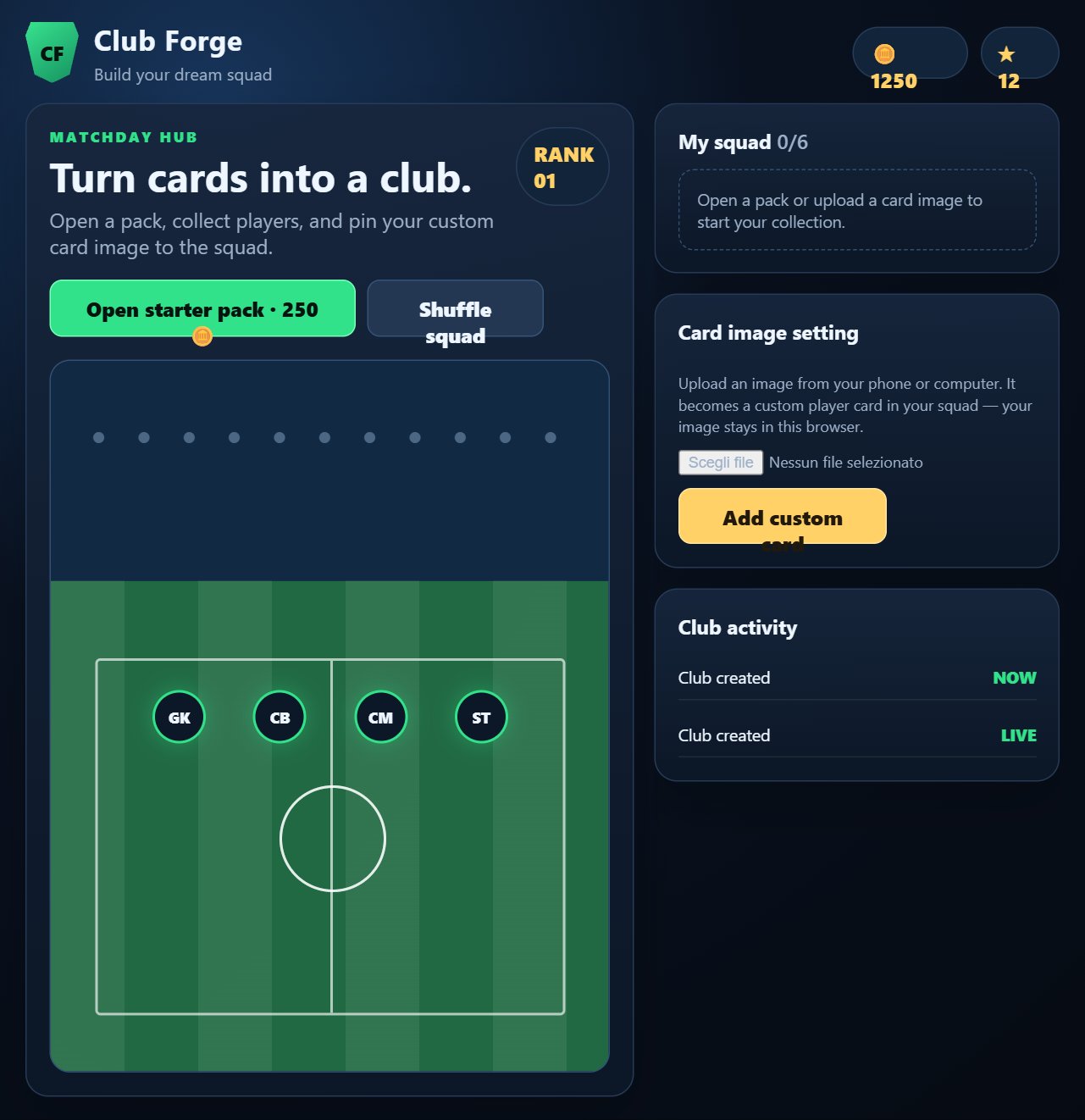 Club Forge screenshot