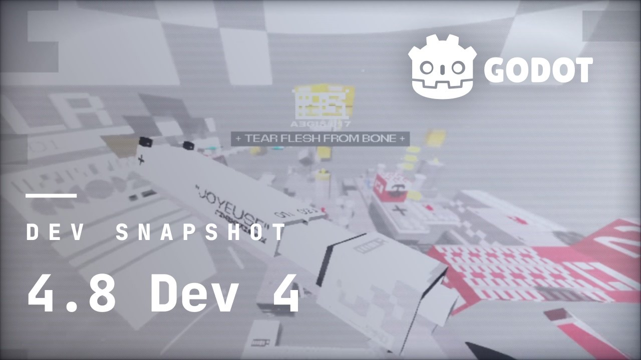 Titelbild der Entwicklungsvorschau Godot 4.8 dev 4