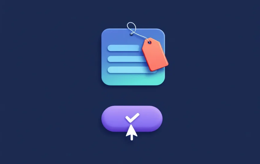 Illustration: a quote sheet with a price tag and an accept button being clicked